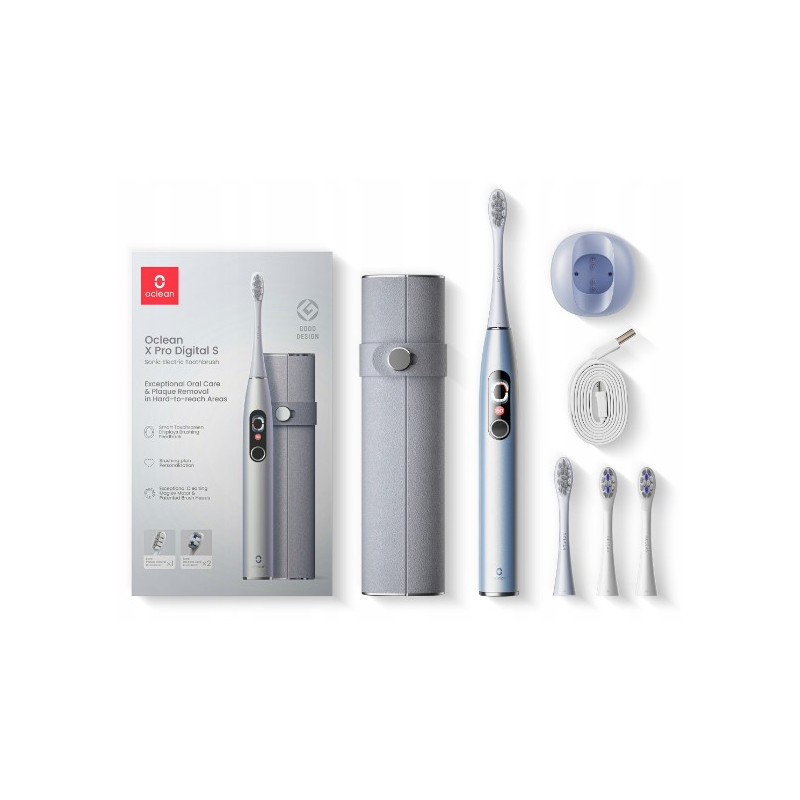 Розумна зубна електрощітка Oclean X Pro Digital Set Electric Toothbrush Glamour Silver (6970810552584)