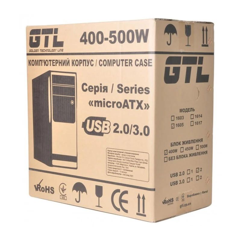 Корпус GTL 1605+ Black 400W