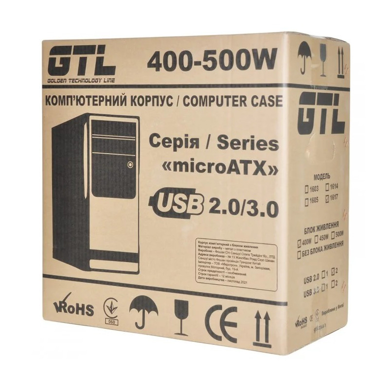 Корпус GTL 1617+ Black 400W