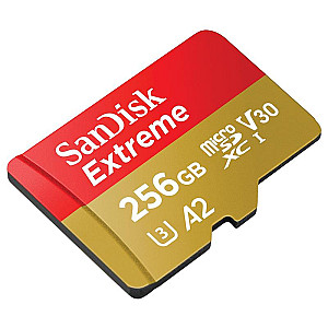 Карта пам`ятi MicroSDXC 256GB C10 UHS-I SanDisk Extreme V30 U3 R190/W130MB/s + SD (SDSQXAV-256G-GN6MA)