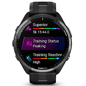 Смарт-годинник Garmin Forerunner 965 Carbon Gray DLC Titanium Bezel with Black Case and Black/Powder Gray Silicone Band (010-02809-80)