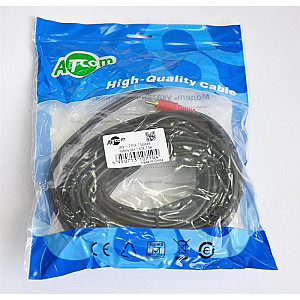 Аудіо-кабель Atcom 3.5 мм - 2xRCA (M/M), 7.5 м, чорний (10710) пакет