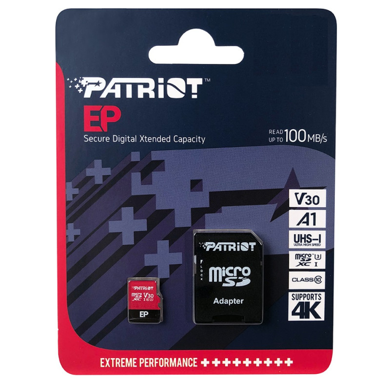 Карта пам`ятi MicroSDXC 1TB UHS-I/U3 Class 10 Patriot EP A1 R90/W80MB/s + SD-adapter (PEF1TBEP31MCX)
