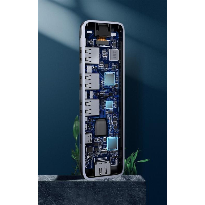 Концентратор USB Type-C Ugreen CM285 3xUSB 3.0 + HDMI, Gray (70408)