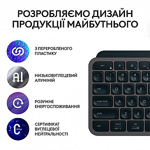 Комплект (клавіатура, миша) бездротовий Logitech MX Keys S Combo Graphite (920-011614)