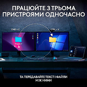 Комплект (клавіатура, миша) бездротовий Logitech MX Keys S Combo Graphite (920-011614)