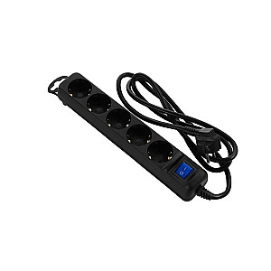 Фільтр живлення 2Е (2E-U05ES15M1.5BK) 5хSchuko, 1.5 м, чорний