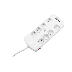 Мережевий фільтр 2E 8хSchuko, 3 м (2E-SP815M3USBWH)