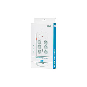 Мережевий фільтр 2E 8хSchuko, 3 м (2E-SP815M3USBWH)