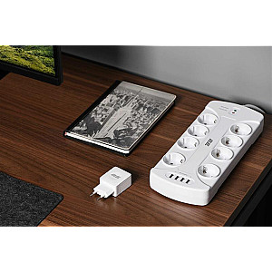 Мережевий фільтр 2E 8хSchuko, 3 м (2E-SP815M3USBWH)