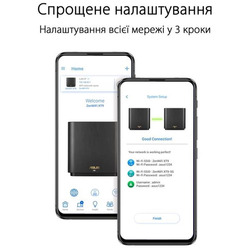 Wi-Fi Mesh система Asus ZenWiFi XT9 White 2pk (90IG0740-MO3B40) 
