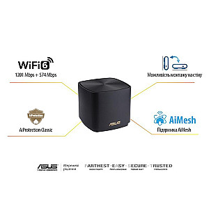 Wi-Fi Mesh система Asus ZenWiFi XD4 Plus 1pk Black (90IG07M0-MO3C10)