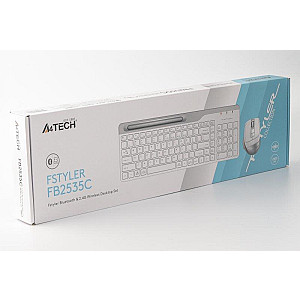 Комплект (клавіатура, мишка) бездротовий A4Tech FB2535C Icy White USB