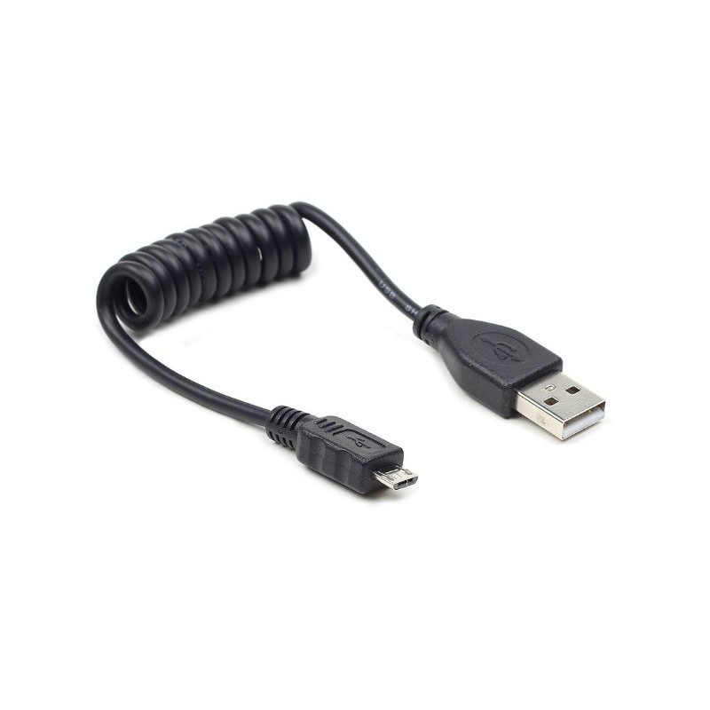 Кабель Cablexpert USB - micro USB V 2.0 (M/M), 0.6 м, спіральний (CC-mUSB2C-AMBM-0.6M)