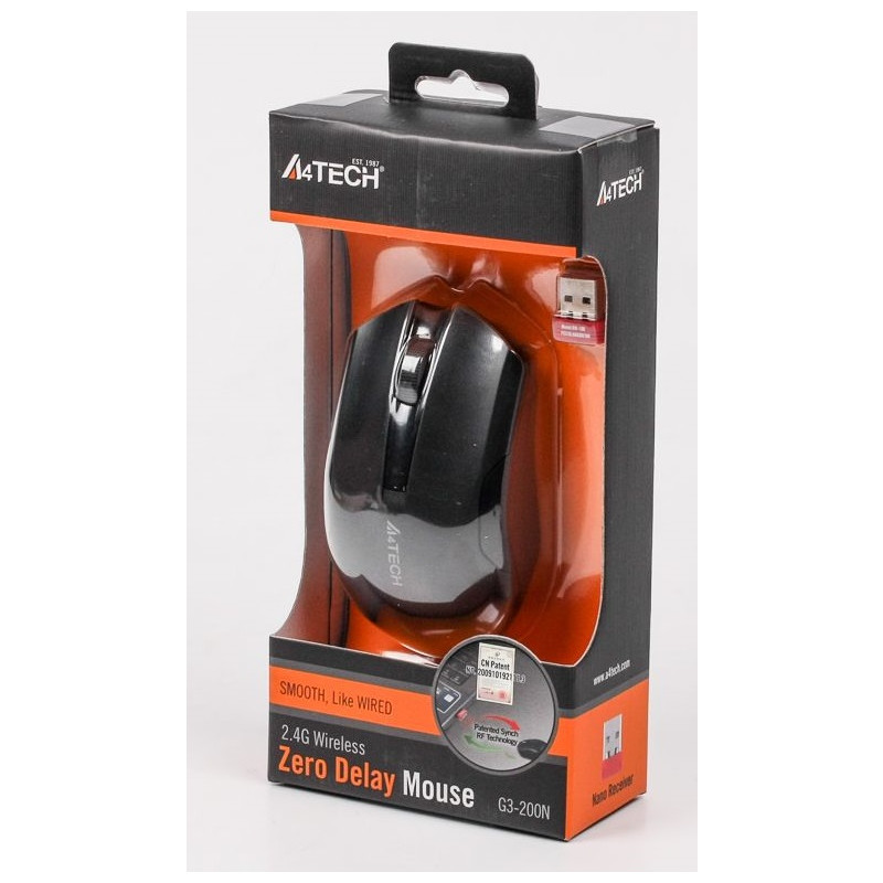 Миша бездротова A4Tech G3-200N Black USB V-Track