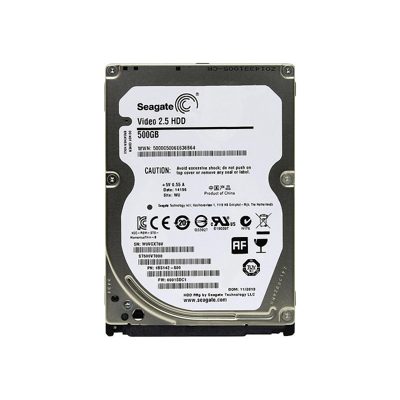 Накопичувач HDD 2.5" SATA  500GB Seagate 5400rpm 16MB Video (ST500VT000)