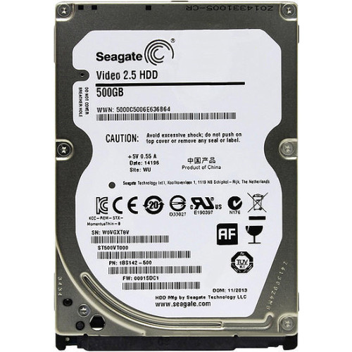 Накопичувач HDD 2.5" SATA  500GB Seagate 5400rpm 16MB Video (ST500VT000)