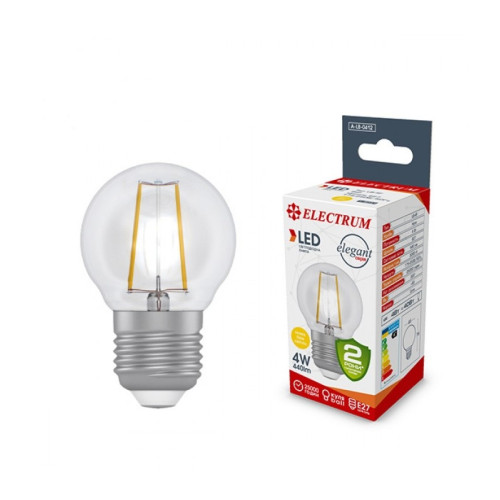 Лампа светодиодная шар-ретро Electrum Filament 4W E27 2900K (A-LB-0412)