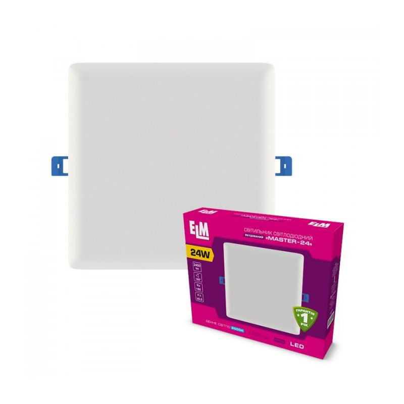 Світильник вбудований світлодіодний ELM Master 24W 6500К IP20 (26-0072)