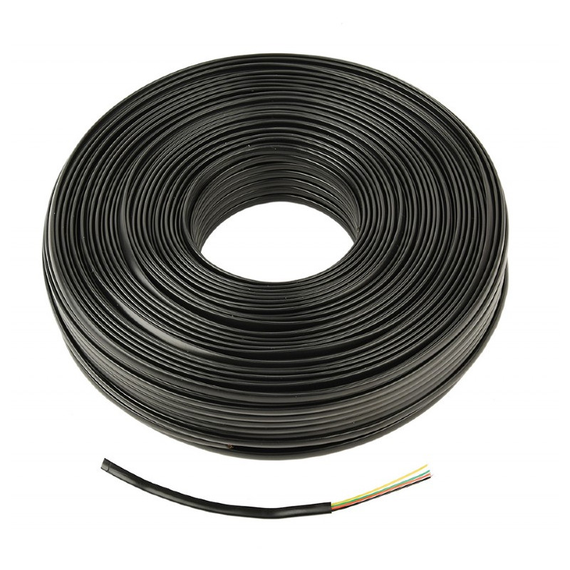 Кабель телефонний Cablexpert TC1000S-100M-B 100 м. 2 пари, плоский, литий, чорний колір