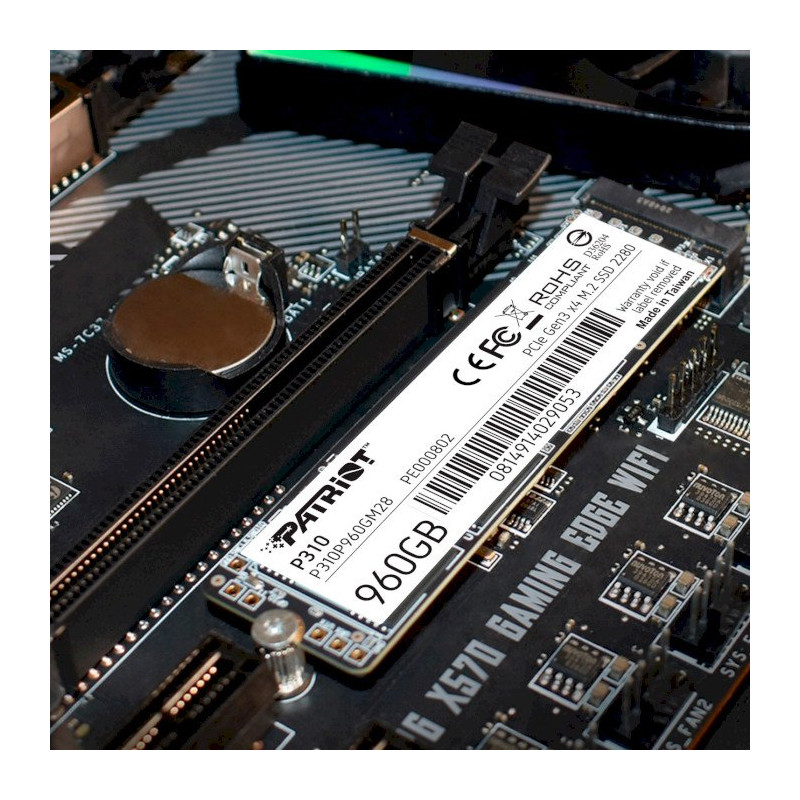Накопичувач SSD  960GB Patriot P310 M.2 2280 PCIe NVMe 3.0 x4 TLC (P310P960GM28)