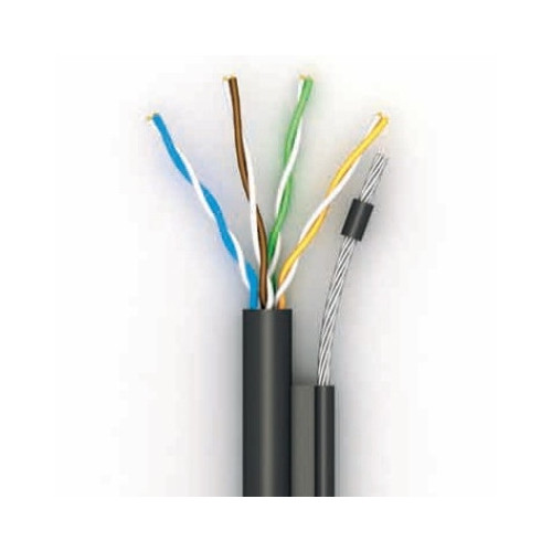 Кабель для зовнішньої прокладки OK-Net КППт-ВП (100) UTP, CAT5e ,4х2х0.51, бухта 305м с тросом (49223)