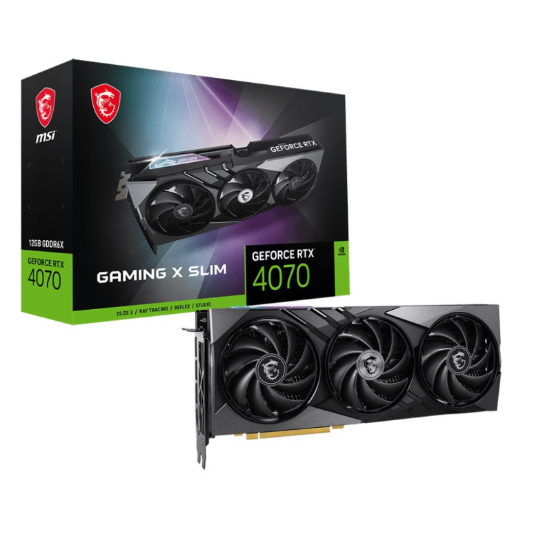 Відеокарта GF RTX 4070 12GB GDDR6X Gaming X Slim MSI (GeForce RTX 4070 GAMING X SLIM 12G)