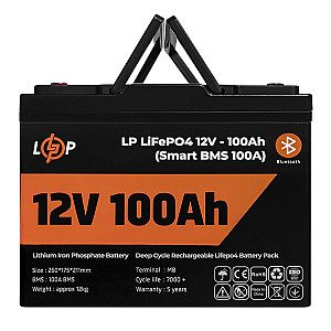 Акумуляторна батарея LogicPower 12V 100 AH (1280Wh) для ДБЖ (Smart BMS 100А) LiFePO4