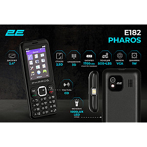 Мобiльний телефон 2E E182 Dual Sim Black (688130245234)