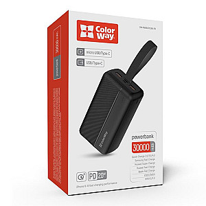 Універсальна мобільна батарея ColorWay High-power 2 30000mAh Black (CW-PB300LPC2BK-PD)