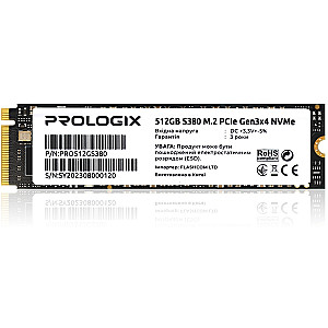 Накопичувач SSD 512GB Prologix S380 M.2 2280 PCIe 3.0 x4 NVMe TLC (PRO512GS380)