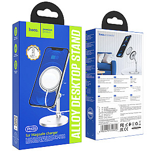 Тримач настільний для бездротового зарядного пристрою MagSafe Hoco PH39 Silver (PH39S)