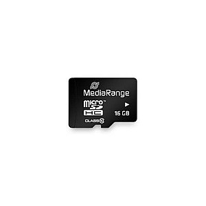 Карта пам`ятi MicroSDHC  16GB Class 10 MediaRange R45/W12MB/s + SD-adapter (MR958)