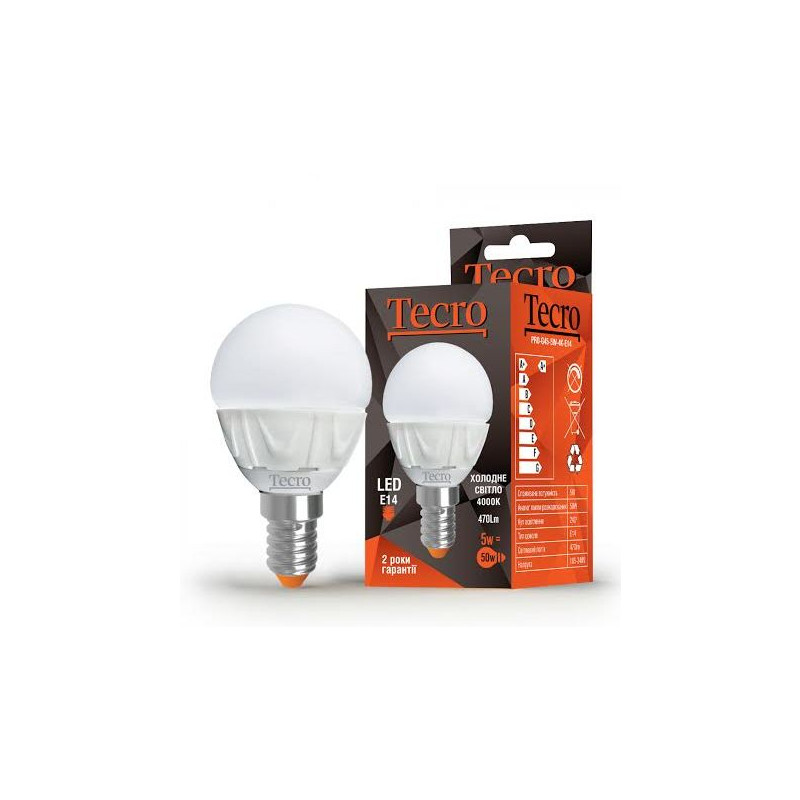 Лампа світлодіодна Tecro 5W E14 4000K (PRO-G45-5W-4K-E14)