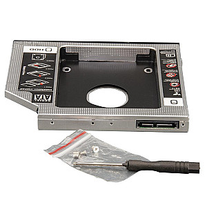 Переходнік Frime для установки 2.5" SSD/HDD у відсік приводу 12.7мм Black/Silver (FHDC127M)