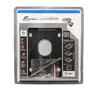 Переходнік Frime для установки 2.5" SSD/HDD у відсік приводу 12.7мм Black/Silver (FHDC127M)