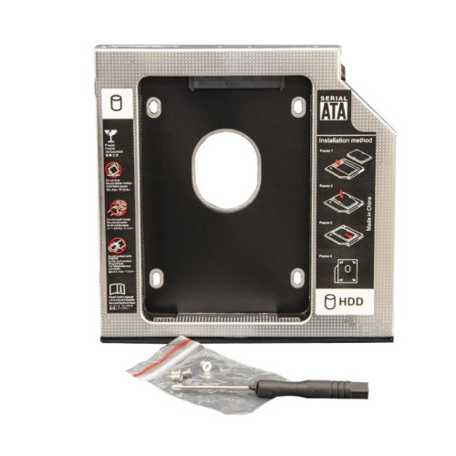 Переходнік Frime для установки 2.5" SSD/HDD у відсік приводу 9.5мм Black/Silver (FHDC950M)