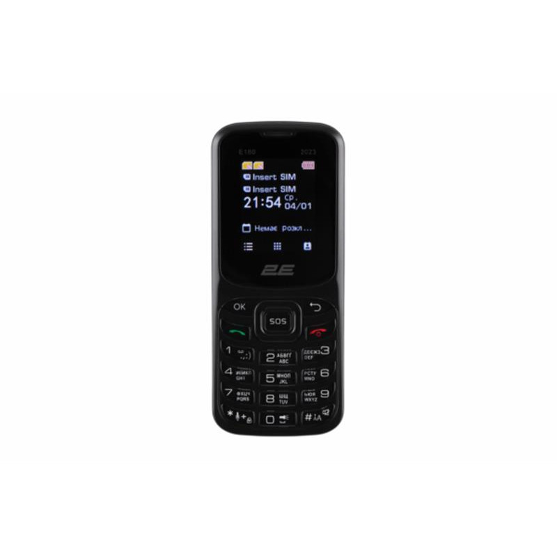 Мобiльний телефон 2E E180 2023 Dual Sim Black (688130251044)