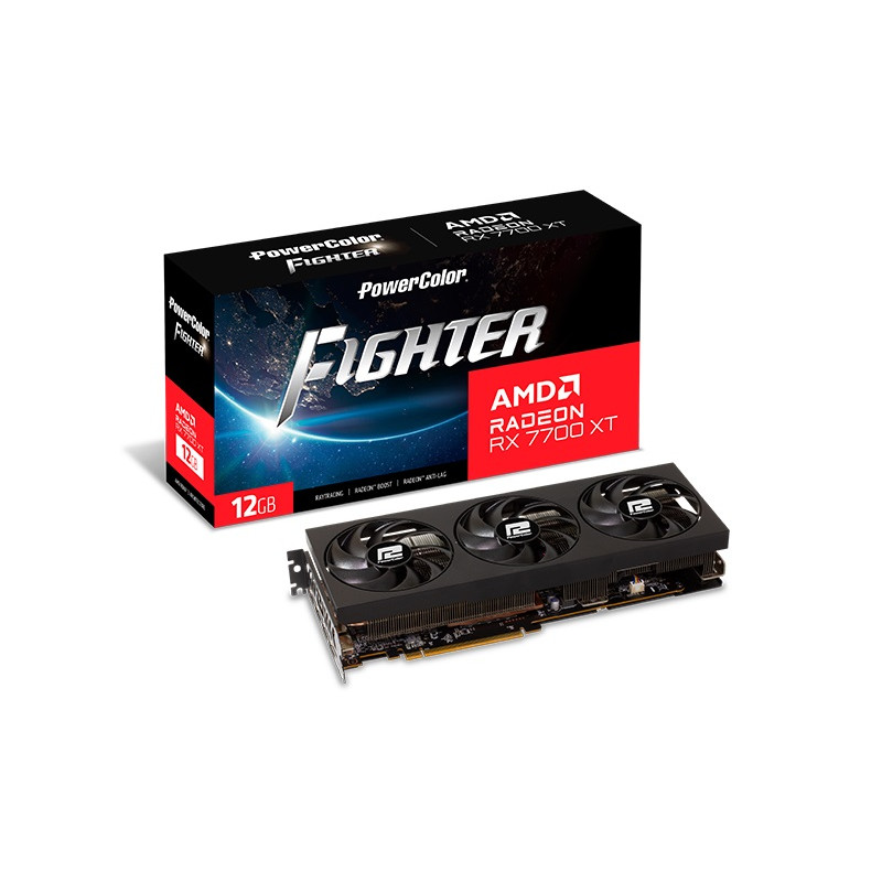 Відеокарта AMD Radeon RX 7700 XT 12GB GDDR6 Fighter PowerColor (RX 7700 XT 12G-F/OC)