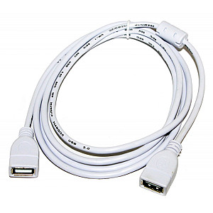 Кабель Atcom USB - USB V 2.0 (F/F), 1.8 м, white (15647)