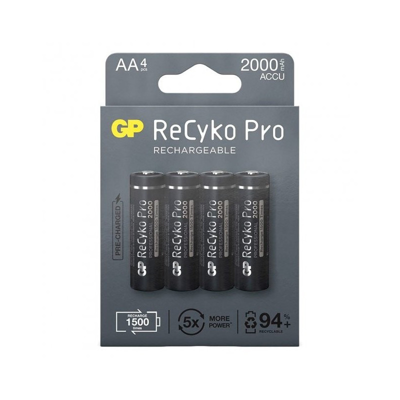 Акумулятори GP Recyko Pro 2000 (GP210AAHCB-2EB4) AA/HR06 NI-MH 2000 mAh BL 4 шт
