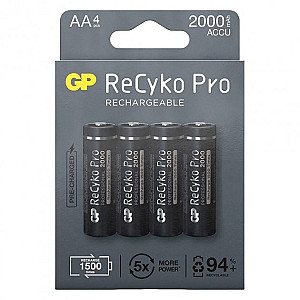 Акумулятори GP Recyko Pro 2000 (GP210AAHCB-2EB4) AA/HR06 NI-MH 2000 mAh BL 4 шт