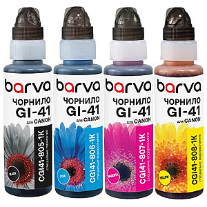 Комплект чорнил Barva Canon GI-41, флакон OneKey (1K), BK/C/M/Y (CGI41-1K-MP) 4х100 мл