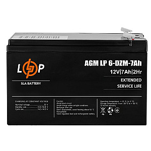 Акумуляторна батарея LogicPower 12V 7AH (LP 6-DZM-7 Ah) AGM