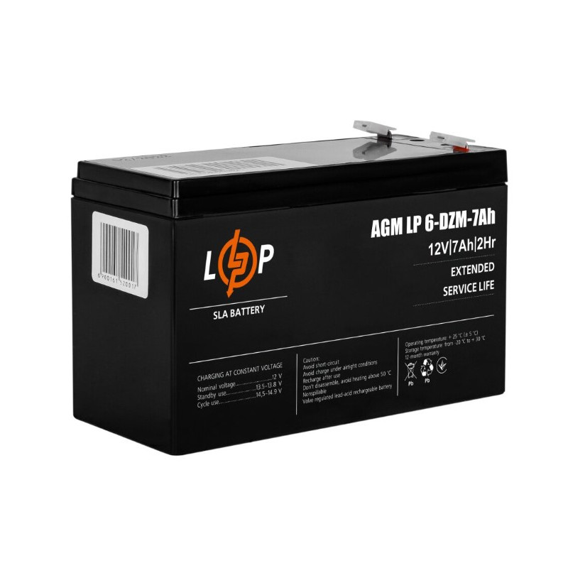 Акумуляторна батарея LogicPower 12V 7AH (LP 6-DZM-7 Ah) AGM