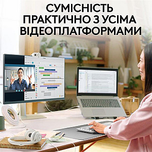 Веб-камера Logitech Brio 100 Off White (960-001617)