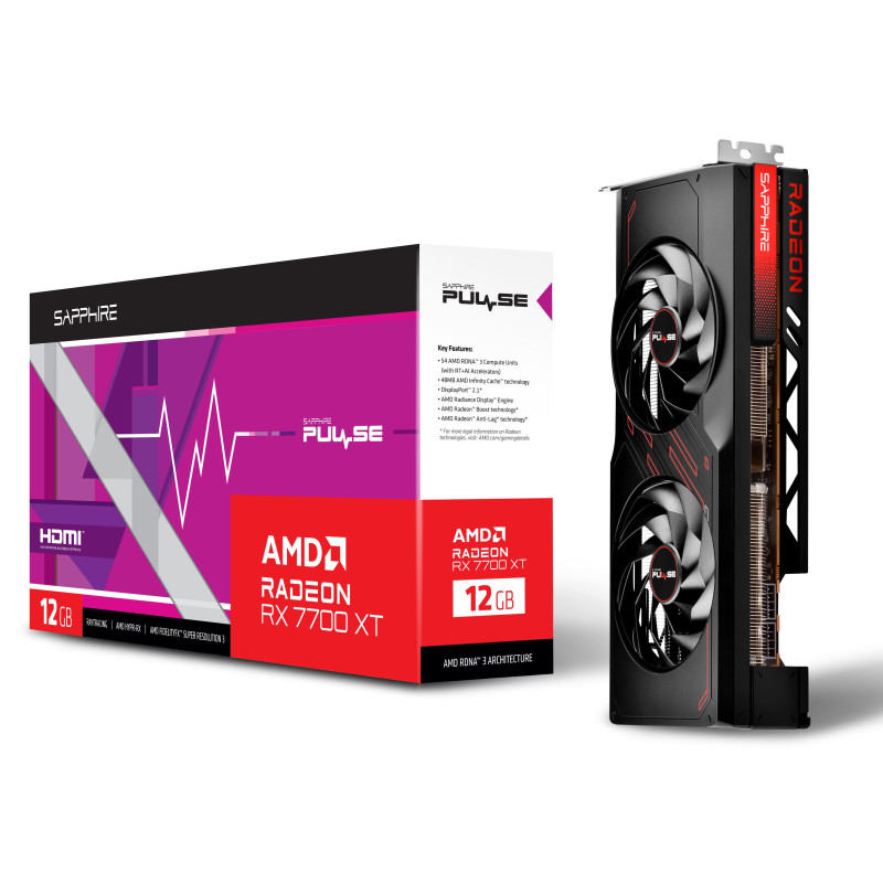 Відеокарта AMD Radeon RX 7700 XT 12GB GDDR6 Pulse Gaming Sapphire (11335-04-20G)