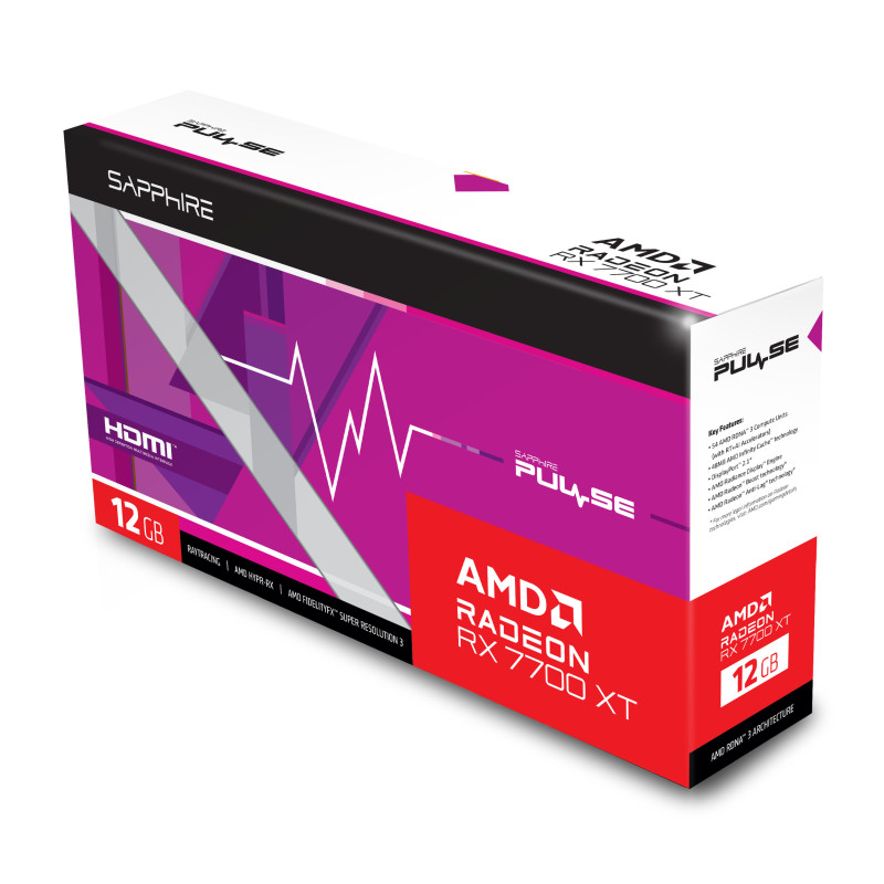 Відеокарта AMD Radeon RX 7700 XT 12GB GDDR6 Pulse Gaming Sapphire (11335-04-20G)