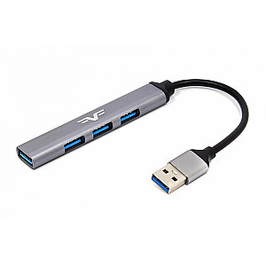 Концентратор USB Frime (1х3.0&3x2.0) Silver (FH-20050)