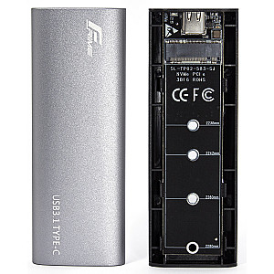 Зовнішня кишеня Frime M.2 NVMe PCIe, USB 3.2 Type-C, Metal, Silver (FHE401.M2UC)